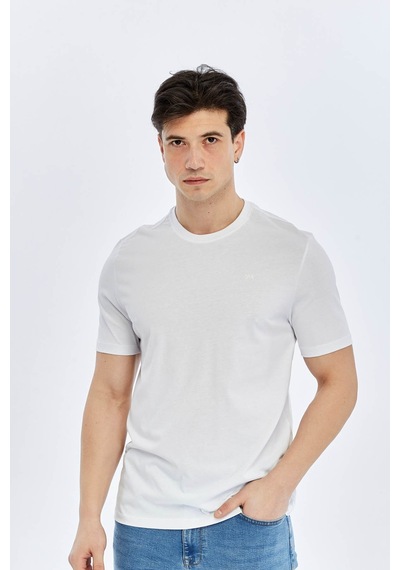 Süvari O Yaka Regular Beyaz Erkek T-shirt Ts1014000475