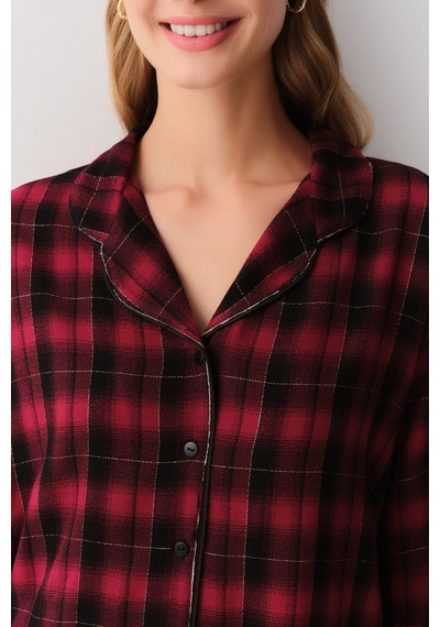 Suwen Alda Maskülen Pijama Takımı Sh26124660b1114 Kırmızı