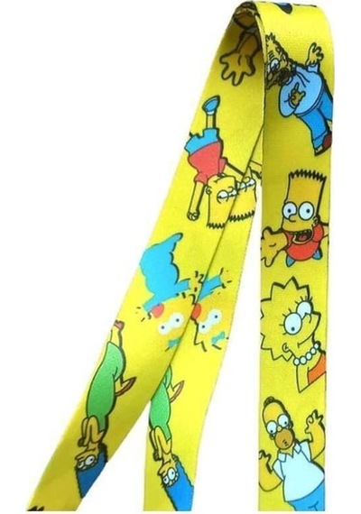 Simpson Sarı Kart Askı Ipi Yaka Askı Ipi, Boyun Askı, Telefon Askı Aparatı Ve Sarı Plastik Kart,