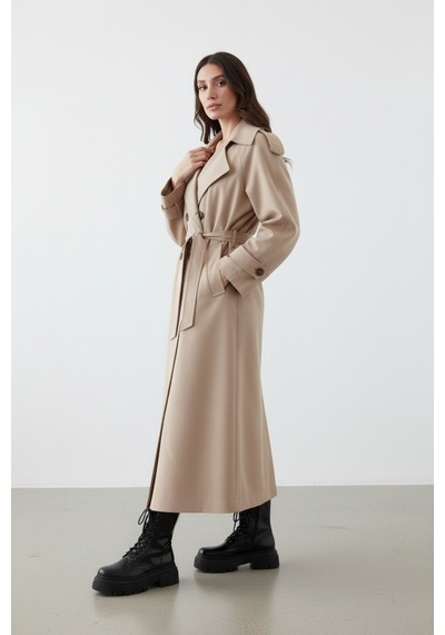 Durivya Apoletli Oversize Trençkot Camel