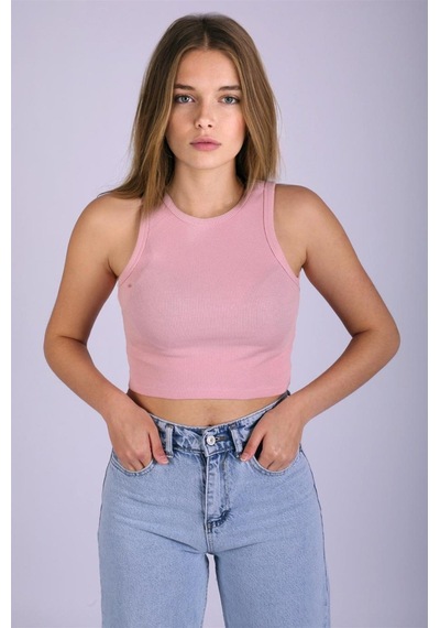 Madmext Mad Girls Pudra Crop Top Mg1113-pudra