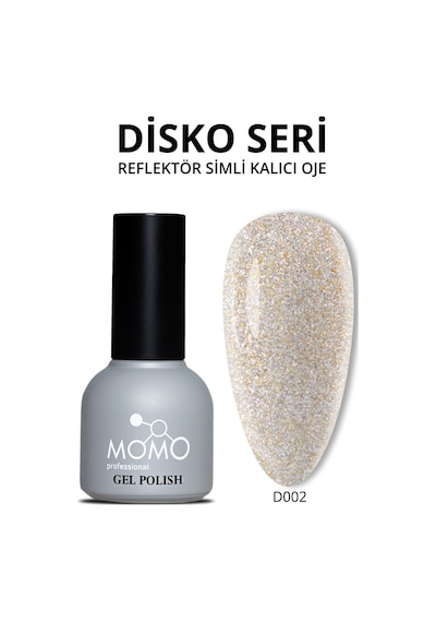 Momo Professional Disco Kalıcı Oje D002 Altın Reflective Flash Gel Polish 10 Ml