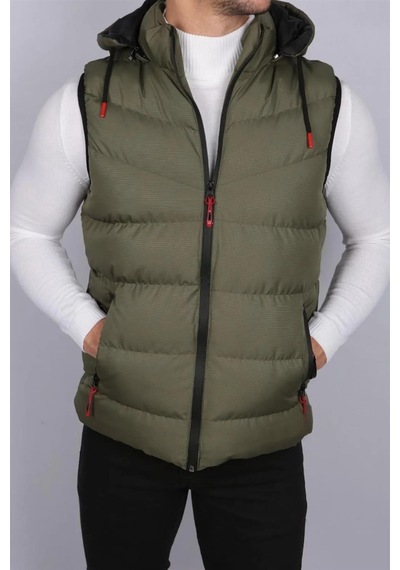 16683 Dewberry Hooded Mens Vest-haki