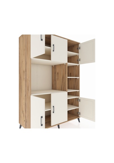 Kronos Dolap 10 Raflı 6 Kapaklı 132x59x195 Çam-aytaşı/aytaşı Çam