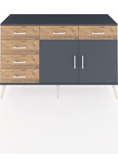 Hyperion Konsol 2 Raflı 6 Çekmeceli 2 Kapaklı 132x44x83 Antrasit-antrasit/çam Antrasit/çam Hyperion Konsol 2 Raflı 6 Çekmeceli 2 Kapaklı 132x44x83 Antrasit-antrasit/çam Antrasit/çam