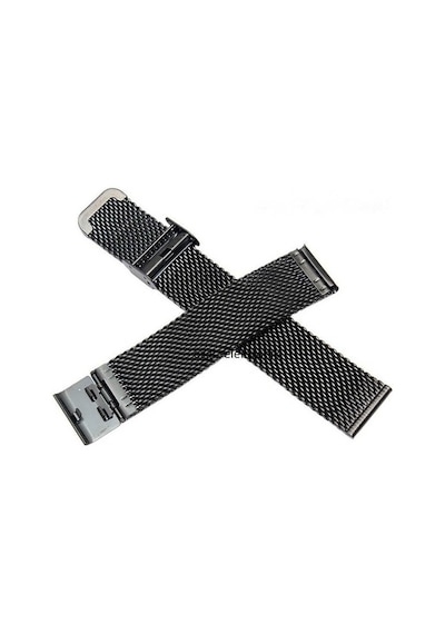 24Mm Saat Kordonu Çelik Hasır Siyah 1.Kalite Örgü Kordon Black 2