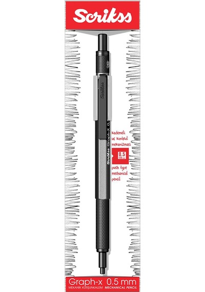 Scrikss Graph-x 2b 0.5 Antrasit Gizli Uç Mekanik Kurşun Kalem