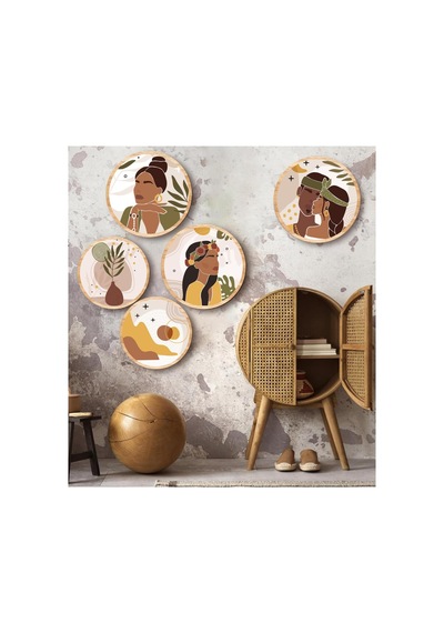Notpa Dekorize Mdf 5 Parça Çerçeve Görünümlü Tablo Set 5006, 8692016031622 Çok Renkli