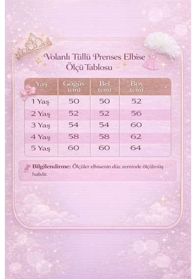 Butikhappykids Kız Çocuk Pembe Volanlı Tüllü Çiçek Detaylı Abiye Elbise 1-5 Yaş Pembe