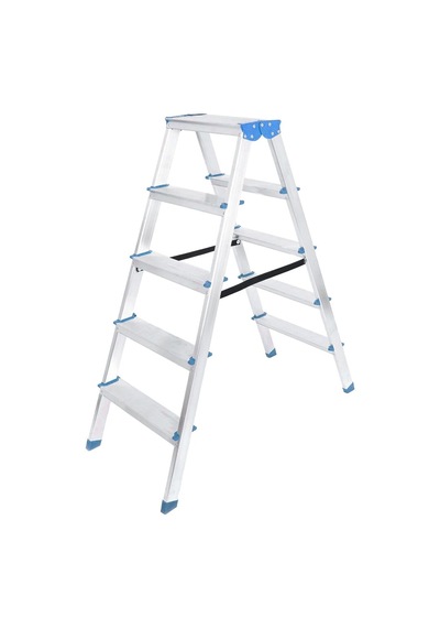 5+5 Çift Basamaklı Alüminyum Metal Merdiven Yükseklik 115cm Baş Genişlik 8cm Standart