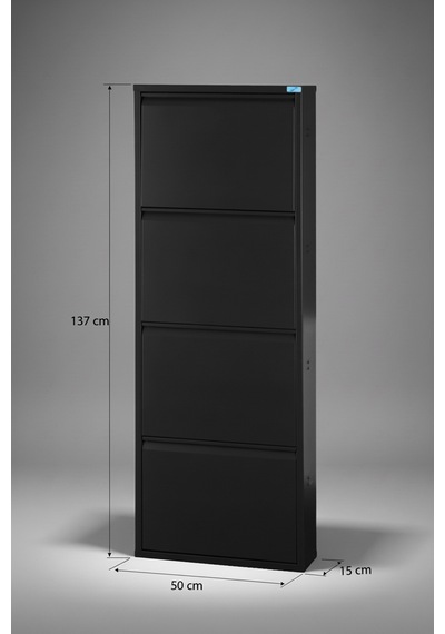 Metal Ayakkabılık 4'lü Model Siyah