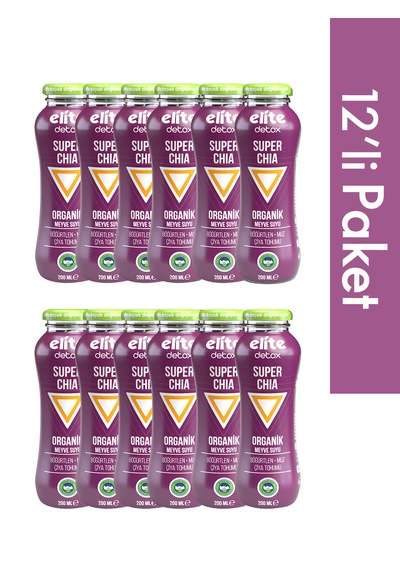 12'li Organik Super Hero Chia %100 Meyve-sebze Suyu 200 Ml