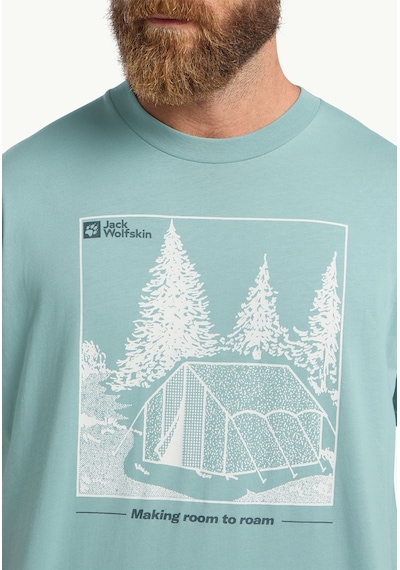Jack Wolfskin Freeroamer Erkek Tişört Pastel Yeşil Yeşil