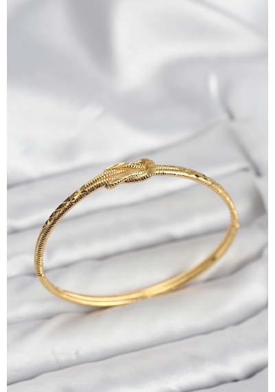 Tua Moda Pirinç Gold Renk Düğüm Model Kadın Kelepçe Bileklik Çok Renkli