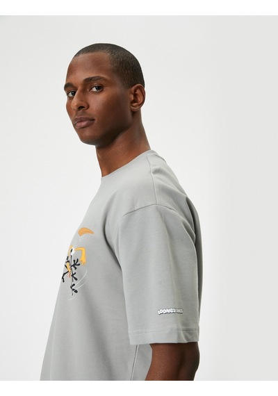 Koton Looney Tunes Oversize Tişört Lisanslı Baskılı Gri 4sam10783hk Gri