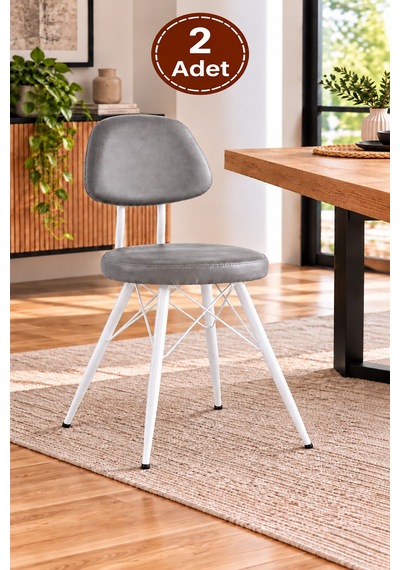 2 Adet Ece Metal Sandalye Cafe,restaurant,mutfak,salon,yemek Odası Sandalyesi Beyaz