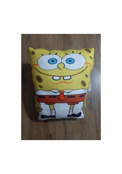 Sünger Bob Desen Şekilli Tasarım Karakter Yastık Cok Renklı