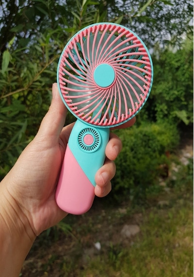 Usb Şarjlı Mini El Fanı Taşınabilir Vantilatör 3 Kademeli Sessiz Fan Telefon Tutuculu Pembe