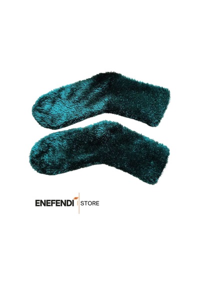 Nf Nd Enefendi 2 Çift Termal Kışlık Peluş Çorap - Dikişsiz Tüylü Ev Ve Parti Çorabı Siyah-yeşil 36-41 Renkli