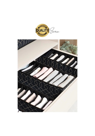 Çok Amaçlı Siyah 8 Gözlü Çekmece Dolap İçi Düzenleyici Organizer Büyük Large Boy Tshirt El Havlusu Çok Renkli
