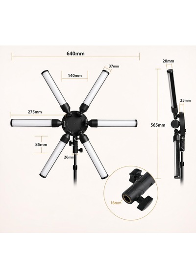 Mega Yıldız Led Stüdyo Çekim Işığı 120w Ürün Konsept Makyaj Youtube Fotoğraf Video Işığı 210 Cm Tripod Ayak