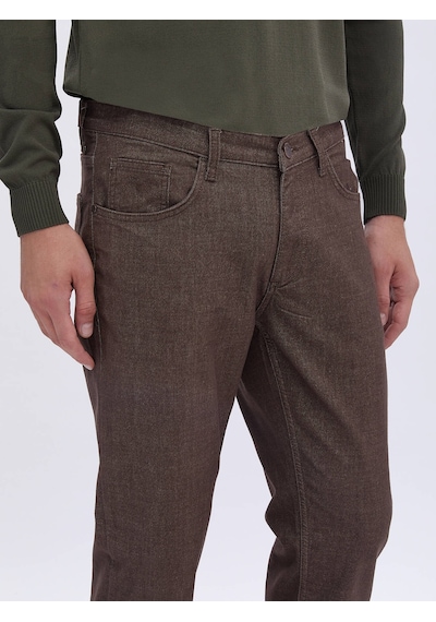 Kip Kahverengi Dokuma Slim Fit Casual Pamuk Karışımlı Pantolon Kahverengi Kip Kahverengi Dokuma Slim Fit Casual Pamuk Karışımlı Pantolon Kahverengi