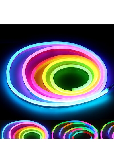 Vıp Profesyonel Cep Kontrol Kumandalı Ip65 Neon Hortum Led Işık 5 Metre Renkli Led Işık Dıs Mekan Renkli