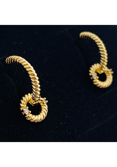 Halka Sallantılı Küpe Serenay Küpe Kararmaz Xuping Gold Gold