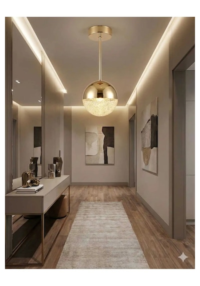 Bohem Aydınlatma Tavana Sıfır Gold 3 Renk Led Modern Top Avize Antre/hol Banyo Avizesi Gold 1