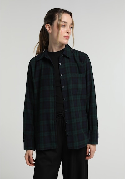 Colin's Colins Regular Fit Shirt Neck Ekoseli Kadın Yeşil Uzun Kol Gömlek Cl1080767 Q1.v2 Gre Koyu Yeşil