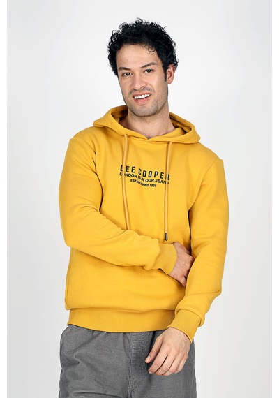 Lee Cooper Faust Erkek Kapüşonlu Sweatshirt Hardal-20416-hardal Hardal