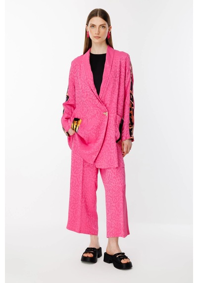 Ghisa Jakar Kumaş Leopar Desenli Pembe Takım 25ygstkm3068 Pembe