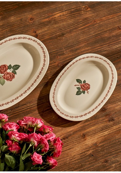 Bella Maison Rose Porselen Sunum Tabağı 25 Cm Sarı