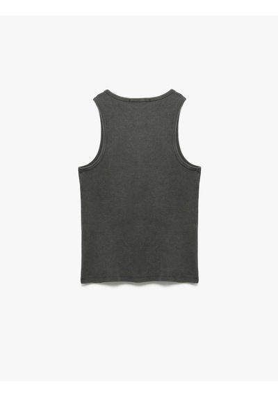 Koton Slim Fit Bisiklet Yaka Kolsuz Kuşgözü Detaylı Atlet Antrasit 5sak10124uk