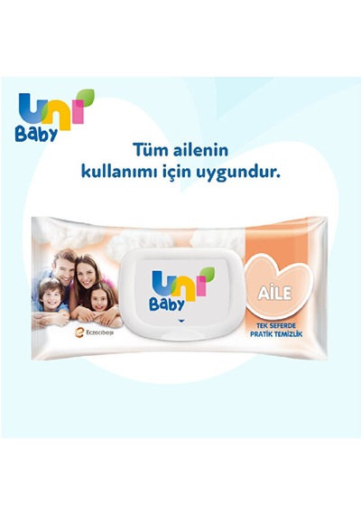 Uni Baby Aile Islak Mendil 3x52 156 Yaprak Tekli