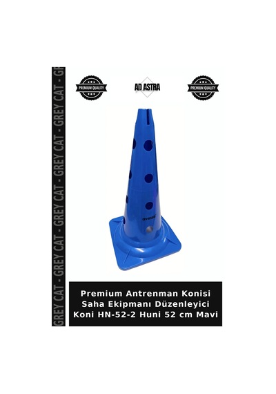 Premium Antrenman Konisi Saha Ekipmanı Düzenleyici Koni Hn-52-2 Huni 52 Cm Mavi