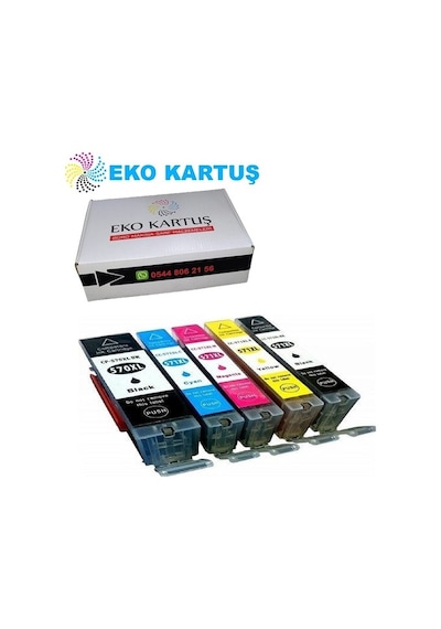 Eko Kartuş Canon Pixma TS-6050 5 Renk PGI-570 CLI-571 Uyumlu Kart