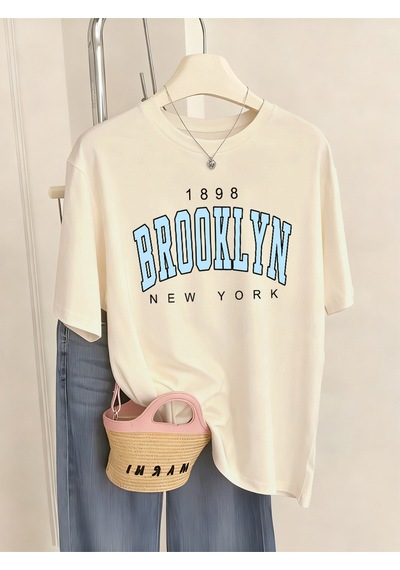 Noıssey Urban Pop Graphic Kadın Tişört Koleksiyonukod 5497 Bej