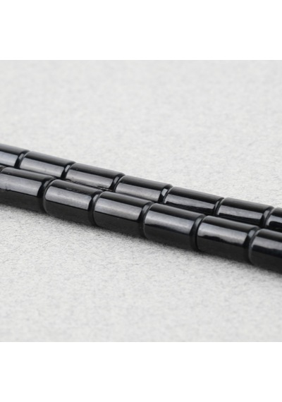 Erzurum Oltu Yumuşak Kesme Kesim 6.5x10mm Tesbih Siyah