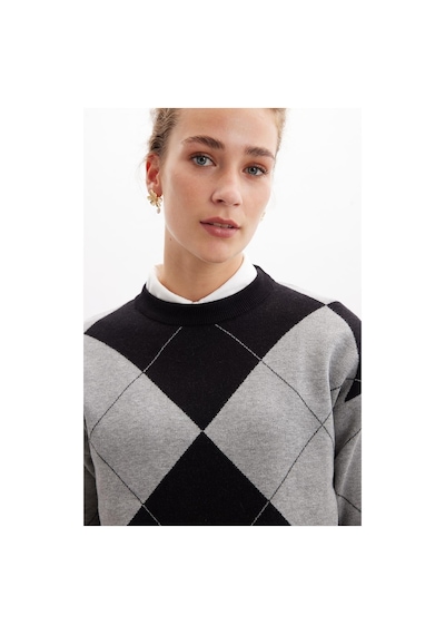 Styleboom X Peraluna Oxford Pullover Bisiklet Yaka Baklava Desen Kadın Triko Kazak - Siyah-siyah Siyah Styleboom X Peraluna Oxford Pullover Bisiklet Yaka Baklava Desen Kadın Triko Kazak - Siyah-siyah Siyah