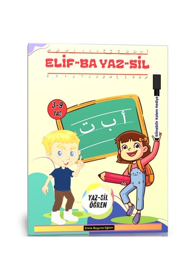 Elif-ba Yaz-sil Kitabı Yaz-sil Kalemi Hediyeli