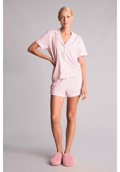Defacto Regular Fıt Kısa Kollu 2li Softshell Kırmızı Pijama Takımı I3489ax26aurd197 Kırmızı-rd197