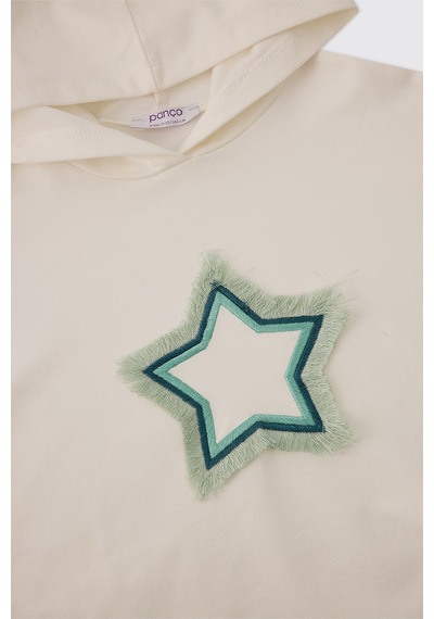 Panço Kız Çocuk Ekru-mint Sweatshirt 2521gk08070