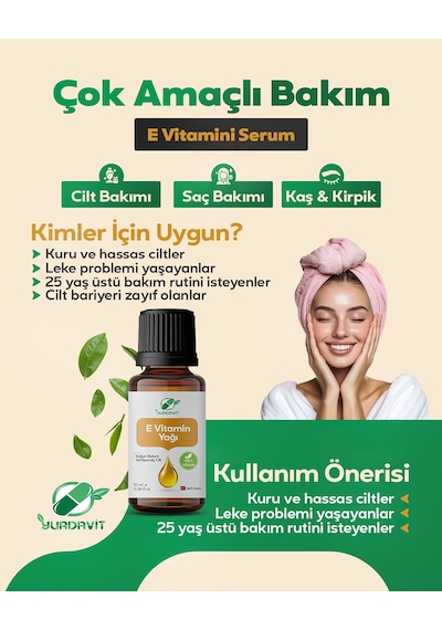 E Vitamini Yağı 10 Ml %100 Saf Vitamin E Vegan