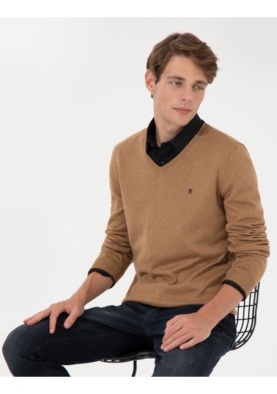 Pierre Cardin Erkek Camel Melanj Triko Kazak 50248554-vr122 Camel Melanj Pierre Cardin Erkek Camel Melanj Triko Kazak 50248554-vr122 Camel Melanj