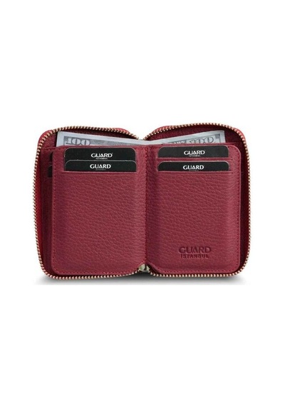 Guard Fermuarlı Kırmızı Deri Mini Cüzdan - Grd2403xw22315 Çok Renkli