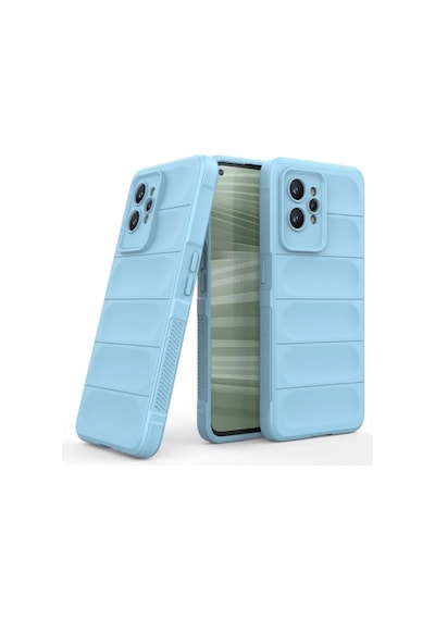 Realme GT2 Pro Uyumlu Silikon Kılıf - Kamera Korumalı Esnek Yeni Nesil Airbag Kapak - Mavi