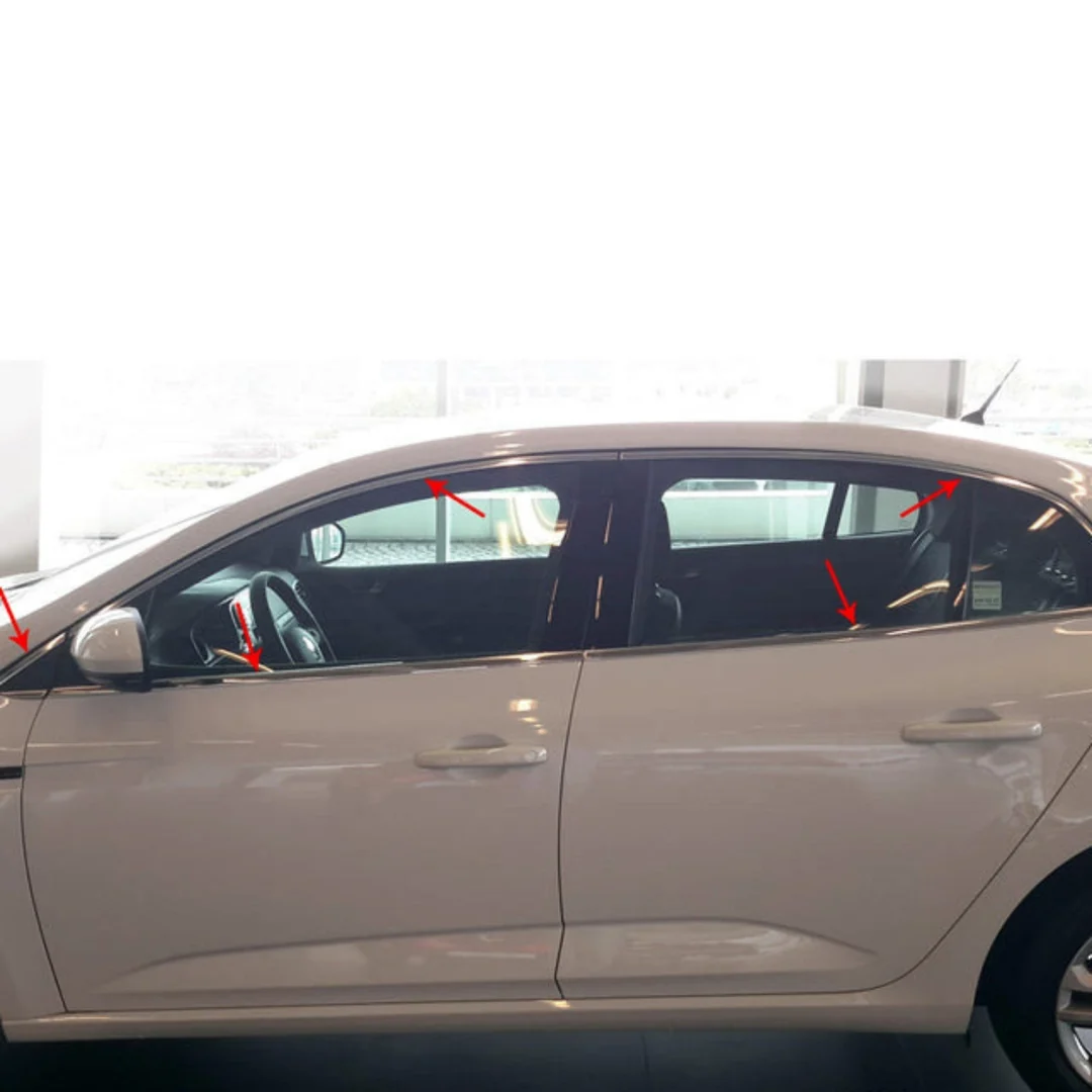 Renault Megane 4 Cam Çerçevesi - Krom 12 Parça 2016 Ve Sonrası, Hb