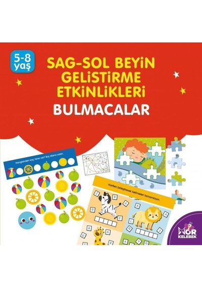Bulmacalar 5 - 8 Yaş Mor Kelebek: Sağ - Sol Beyin Geliştirme Etkinlikleri- Halk Kitabevi