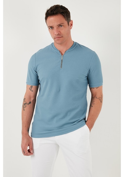 Buratti Pamuklu Regular Fit Yarım Fermuarlı Erkek T Shirt 5902653 Mavi Buratti Pamuklu Regular Fit Yarım Fermuarlı Erkek T Shirt 5902653 Mavi